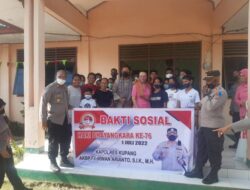 Jelang Hari Bhayangkara Ke-76, Kapolres Kupang Bagikan Paket Bansos ke Panti Asuhan