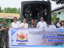 KADIN NTT Bersama Korem 161/WS, Denbekang IX-44-01 Kupang Beri Bantuan Korban Bencana Alam di Fatuleu Barat