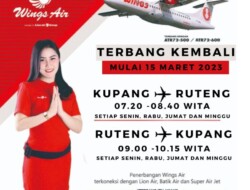 Rute Penerbangan Wings Air Ruteng-Kupang dan Kupang-Ruteng Kembali Dibuka