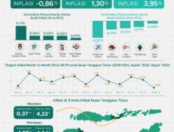 Agustus 2023, Gabungan 3 Kota Inflasi NTT Alami Deflasi MtM 0,86 Persen dan Inflasi YoY 3,95 Persen