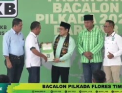 Ketua Umum DPP PKB Dr.H.Muhaimin Iskandar,M.Si sedang menyerahkan format persetujuan Parpol PKB KWK untuk Bacabup-Bacawabup Flotim, Stephanus Ola Demon,ST., MT-Rofinus Baga,SH didampingi Ketua DPC PKB Flotim, Yosep Paron Kabon di Kantor DPP PKB Jakarta, Kamis (15/8/2024) malam, dan siap didaftarkan ke KPUD Flotim, Selasa 27 Agustus 2024: Foto (SOD/OLA/Ranakanews.com)