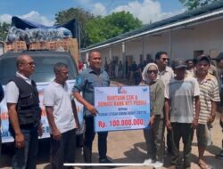 Bank NTT Cabang Larantuka Donasikan Rp100 Juta untuk Korban Erupsi Gunung Lewotobi