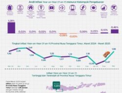 Maret 2025, NTT Terjadi Inflasi Year on Year sebesar 1,86 Persen