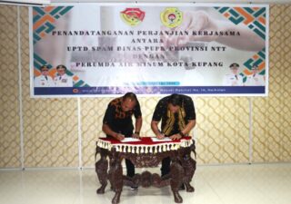 Wali Kota Hadiri Penandatanganan Kerja Sama SPAM Provinsi NTT dan Perumda Air Minum Kota Kupang