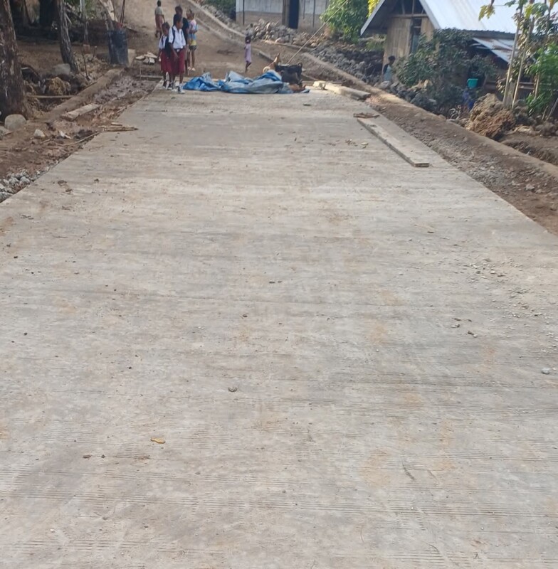 Proyek rabat beton Rp11 M Basira-Latonliwo Tanjung Bunga 6 Km, dibiayai DAU Flotim Tahun 2025, dikerjakan CV.Valentine hanya 27,80 persen atau 1,62 Km, kini mangkrak: Foto (DOC/OLA/Ranakanews.com)