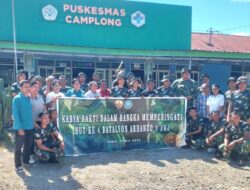 Puskesmas Camplong Digeruduk Anggota Arhanud, 26 Personel Turun Bersihkan Lingkungan