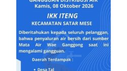 Perbaikan Pipa Transmisi, Pelayanan Air Minum Bersih untuk 2 Kecamatan di Manggarai Tersendat