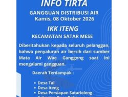 Perbaikan Pipa Transmisi, Pelayanan Air Minum Bersih untuk 2 Kecamatan di Manggarai Tersendat