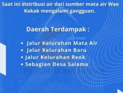 Sumber Mata Air Wae Kokak Alami Gangguan, Pelayanan Air Minum di Reo-Manggarai Tersendat.